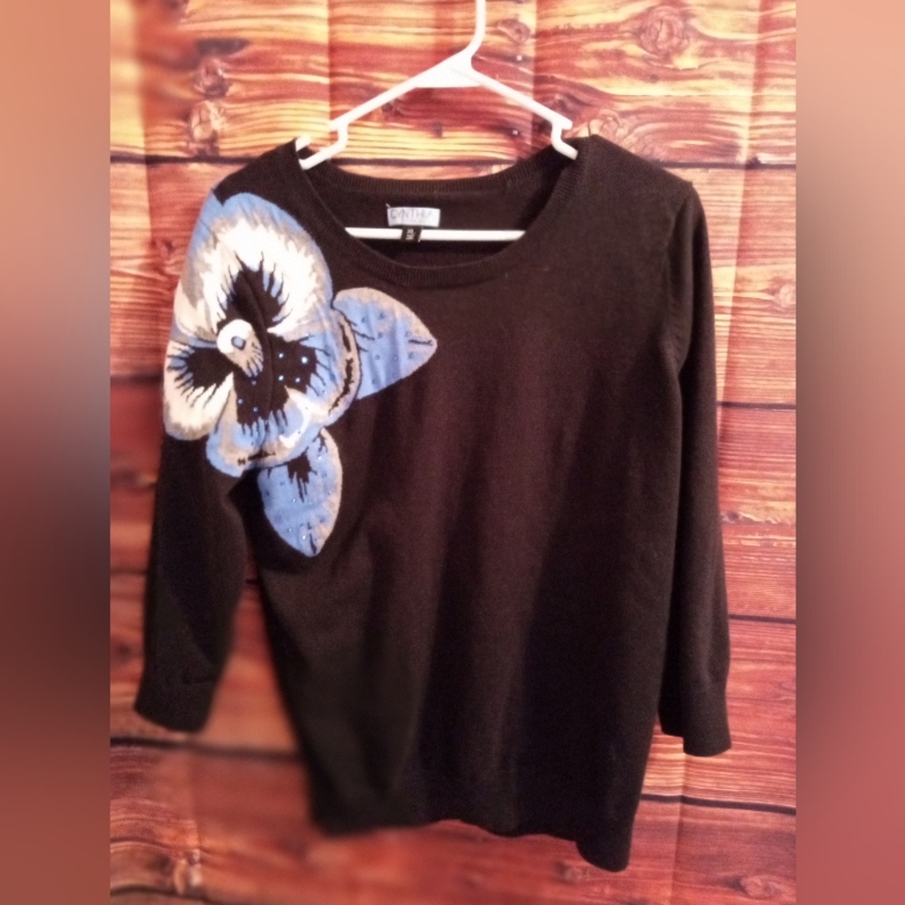Cynthia Rowley floral sweater: size xl